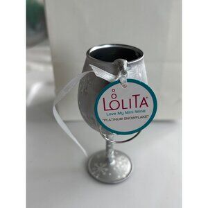 Lolita Platinum Snowflake Mini-Wine Glass Ornament With Snowflake Design